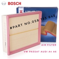 กรองอากาศ Bosch สำหรับ Audi A4B5 A6C5 VW Passat B5B5.5 (ปี94-04) Part no.058133843