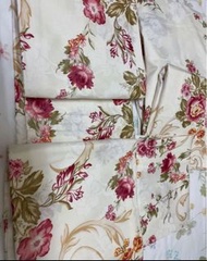浪漫公主風四柱床必備花色Wentex 專櫃4件式標準雙人精梳棉床包被套枕套組（香港製造）小瑕疵出售