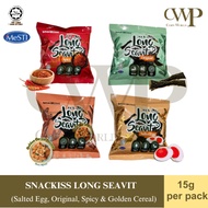 Seaweed Long SeaVit Snack / Korea Long Sea-Vit Keropok Rumpai Laut 15g (Salted Egg, Original, Spicy 