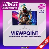MONITOR VIEWPOINT 24" WIDE LED SEMICURVED IPS FRAMELESS BRANDNEW FULL HD support VGA & HDMI