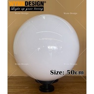 Wynn Design 20-Inch (50CM) Outdoor Globe Light Weather Proof Globe Stand Gate Light For Pole Opal La