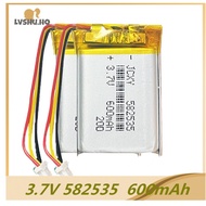 DEAH 3.7V  600mAh  582535 Rechargeable Lithium Polymer Battery For MP3 GPS Smart Phone LED Lights