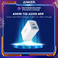 Củ sạc nhanh ANKER 725 A2325 65W 2 cổng sạc 1C1A chân gập công nghệ Nano II GaN hỗ trợ PD/PPS