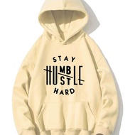 Stay humble&hustle beige hoodie jacket/sweatshir humble print/ hoodie humble oversize premium