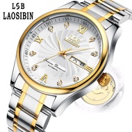 Rauspin automatic watch men s fashion luminous double calendar steel belt men s watch