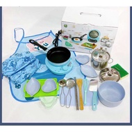 Đồ chơi nấu ăn thật 22 chi tiết bộ dụng cụ nhà bếp mini cho bé trải nghiệm tập nấu nướng cực thú vị