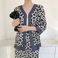B-1073f# S-1062F# One Size (45-75kg) Spring And Summer Leopard Print Cardigan Coat Female Sanzhai St