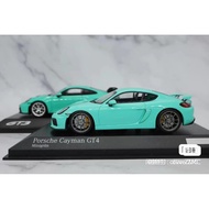 [Ready Stock] Mini Cut 1/43 Porsche cayman gt4 Mint Green Original Bag Flawless, Alloy Material, Hig