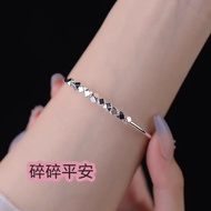 Sansidai 999 pure silver bangle 999足银转运碎银珠手镯