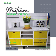 Bufet TV/DVD serbaguna rotan sintetis Rak Laci Rotan sintetis