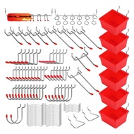 121 Piece Pegboard Hooks Set,Pegboard Accessories with Metal Hooks, Peg Board Organizer Accessories,