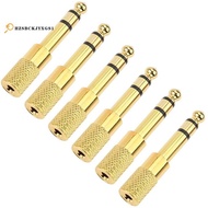 Quarter Inch Adapter, 6.35mm (1/4 Inch) Male to 3.5mm (1/8 Inch) Female Headphone Jack Plug, Gold 6 