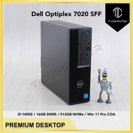 Dell Optiplex 7020 SFF Intel i5-14500 16GB DDR5 RAM 512GB NVMe SSD Win 11 Pro Used Desktop