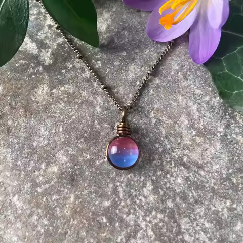 Bisexual Pride Necklace Bi Pride LGBT Jewelry Queer Subtle