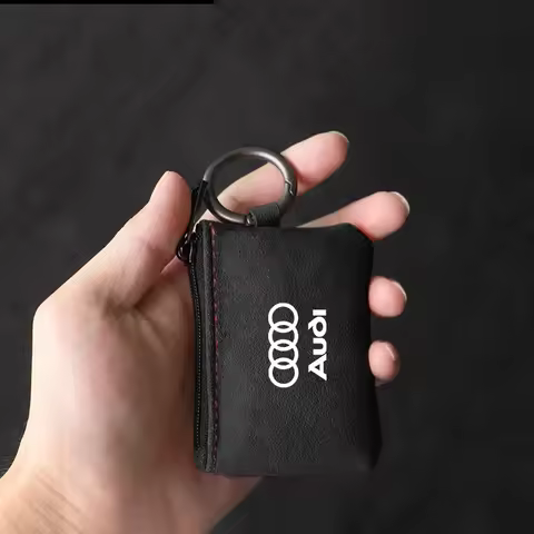 Suede Car Key Bag Zipper Storage Pouch Mini Coin Purse For Audi A1 A3 A4 A5 A6 A7 A8 Q3 Q5 Q7 RS S3 