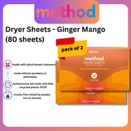 [BUNDLE] method Dryer Sheet - Ginger Mango 80 pieces