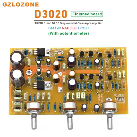 D3020 TREBLE and BASS Single-ended Class A preamplifier Base on NAD3020 circuit DIY Kit/Finished boa