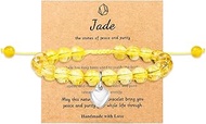 COLORFUL BLING Natural Healing Stone Cross Beaded Strand Adjustable Dangling Bracelet With Meaningfu