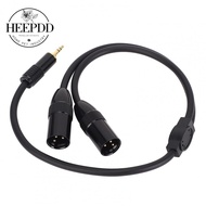 HEEPDD Dual XLR Male to 1/8in TRS Stereo Y Splitter Cable 1.6ft 3.5mm for Portable Media Player Lapt