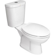 Global House American Standard สุขภัณฑ์สองชิ้นแบบกดบน 4.5L รุ่น นิววินพลัส 2698SCW-WT-0 ขนาด สีขาว ร