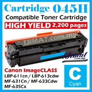 Black / Cyan / Magenta / Yellow Cartridge 045H HIGH YIELD and MORE PRINT Compatible Color Colour Las