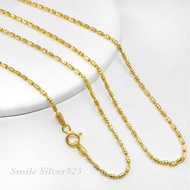 ส62  สร้อยคอ  ลายปล้องอ้อยตัดลายจิกเพชร 2mm.เงินแท้ 92.5% Italy ชุบสีทอง18k