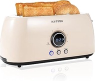 Toaster 4 Slice,Toaster 2 Long Slot,KOTIAN Stainless Steel Toaster,Bagel,Defrost,Cancel,Reheat Function,Digital Timer,Removable Tray,6 Shade Setting