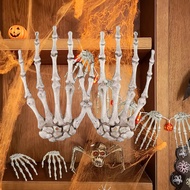 2PCS Skeleton Hands Halloween Tricky Decor Props Realistic Severed Plastic Skeleton Hands Plastic Fa