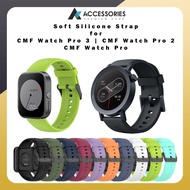 Soft Silicone Strap With Black Buckle Replacement For CMF Watch Pro | CMF Watch Pro 2 | CMF Watch Pr