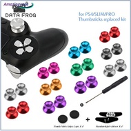 AMAZ Metal Game Controller Button Set Mushroom Head Handle Repair Accessories Compatible For Ps4 / Ps Slim / Ps4 Pro /