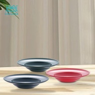 [Gralara] Pasta Plate, Pasta Plate with Rim, Dinner Plate, Soup Plate with Rim for Party Pasta