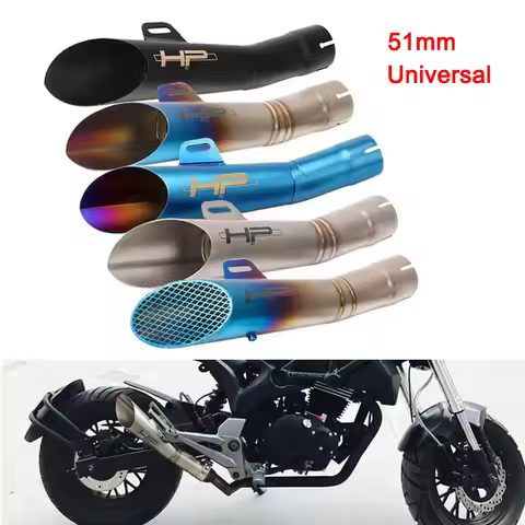 51mm Universal Escape Motorcycle Exhaust Pipe For Yamaha R6 MT03 Ninja300 CBR300 S1000RR Z800 GP exh