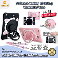 Samsung Tab A7 Lite 8.7 2021 Softcase Anak Lucu Rotate Casing Standing Cover Handle Case Skin Kid Sarung Tablet Cute