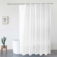 Pure white polyester waterproof Mildew waterproof shower curtain, bathroom decoration, dry wet separation bathroom curtain, with 12 hooks8521