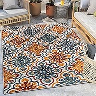 Well Woven Dorado Devotion Beige Modern Floral 2'3" x 7'3" Runner High-Low Indoor/Outdoor Rug