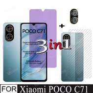 Tempered Glass for Xiaomi Poco C71 Screen Protector for XiaomiPocoC71 C 71 C75 3 in 1 Anti Blue Ray 