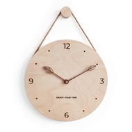 cod Wooden Wall Clock Home Living Room Decorations Creative Fully Noiseless Wall Clock Hanging Rope 