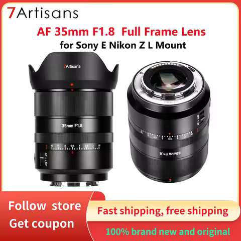 7artisans Fixed Focus Lens AF 35mm F1.8 with STM Silent Motor Full Frame Camera Lens for Sony E Niko