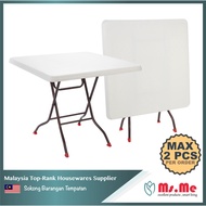 Ms.Me 90cm x 90cm High Quality Furniture Plastic Square Foldable Table Meja Lipat Outdoor Table Stud