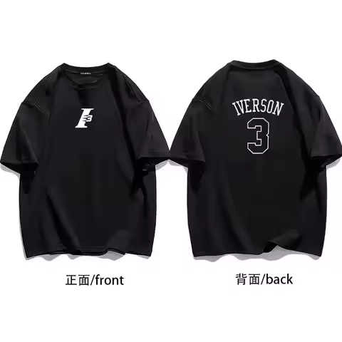 New Summer Short-sleeved 76ers Allen Iverson No. 3 Training Suit, Men's Sports T-shirt, Men's T-shir