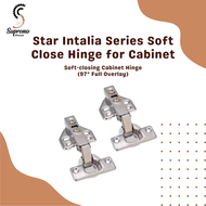 Star Intalia Series Soft Close Hinge for Cabinet | 97° Full Overlay | Hydraulic Gauge | Dampens Sound | Cushions Impact | Stainless Steel | 2/4/6/10 Bundles Available