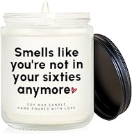 Craftique Funny 70th Birthday Gifts for Women Men- Handmade Lavender 70th Birthday Candle- 70th Birt