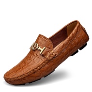 EsHi Men Cow Leather Shoes Casual Loafers Moccasin Men Loafers Shoes Luxury Men Handmade Shoes Plus