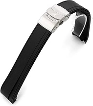 StrapXPro Rubber Watch Strap compatible with Seiko 5 Sport 5KX SRPD55 GMT SSK001, Black