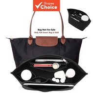 Felt Bag Organizer with Zipper for Longchamp Le Pliage, Portable Purse Liner for Handbag & Messenger