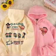 Cartoon Horn Crayon Shin Chan Printed Couple Autumn/Winter Zipper Cardigan Hoodie Fashion Hoodie Kor