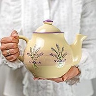 City to Cottage Ceramic 60 oz Teapot, Large Tea Pot for Bloomig and Loose Tea Leaf, Handcrafted Prem