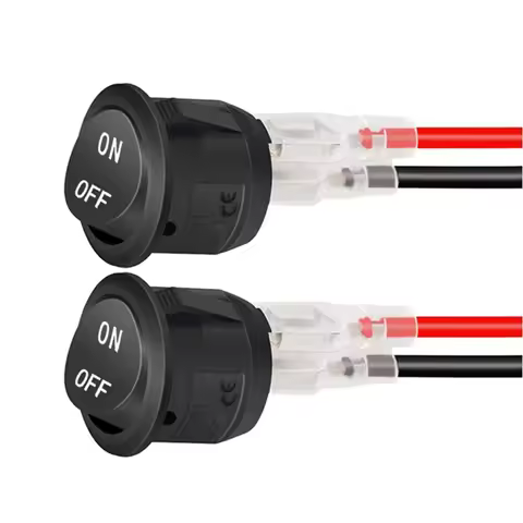 2Pcs 20mm Car Round Rocker Switch ON Off 12 Volt Toggle Switch 12V Automotive RV 2 Pin Switch With W