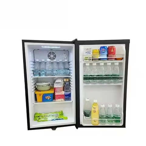 Solar housold small refrigerator DC 12V portable energy-saving 90L mini refrigerator cold drinks fre