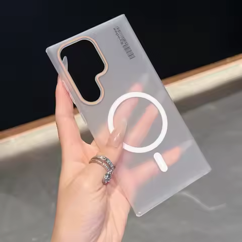 Luxury Ultra-thin Frosted Translucent Barcode Phone Case For Samsung S25 S24 S23 S22 S21 Ultra Plus 